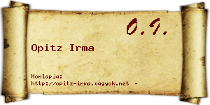 Opitz Irma névjegykártya